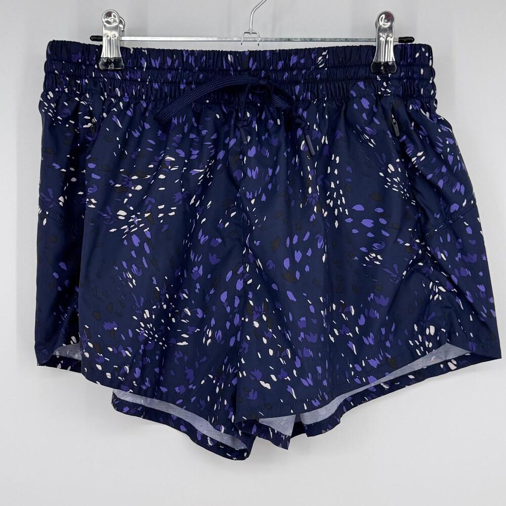 Zella Running Shorts Womens Medium Blue Animal Print Athletic Gym Lined Training